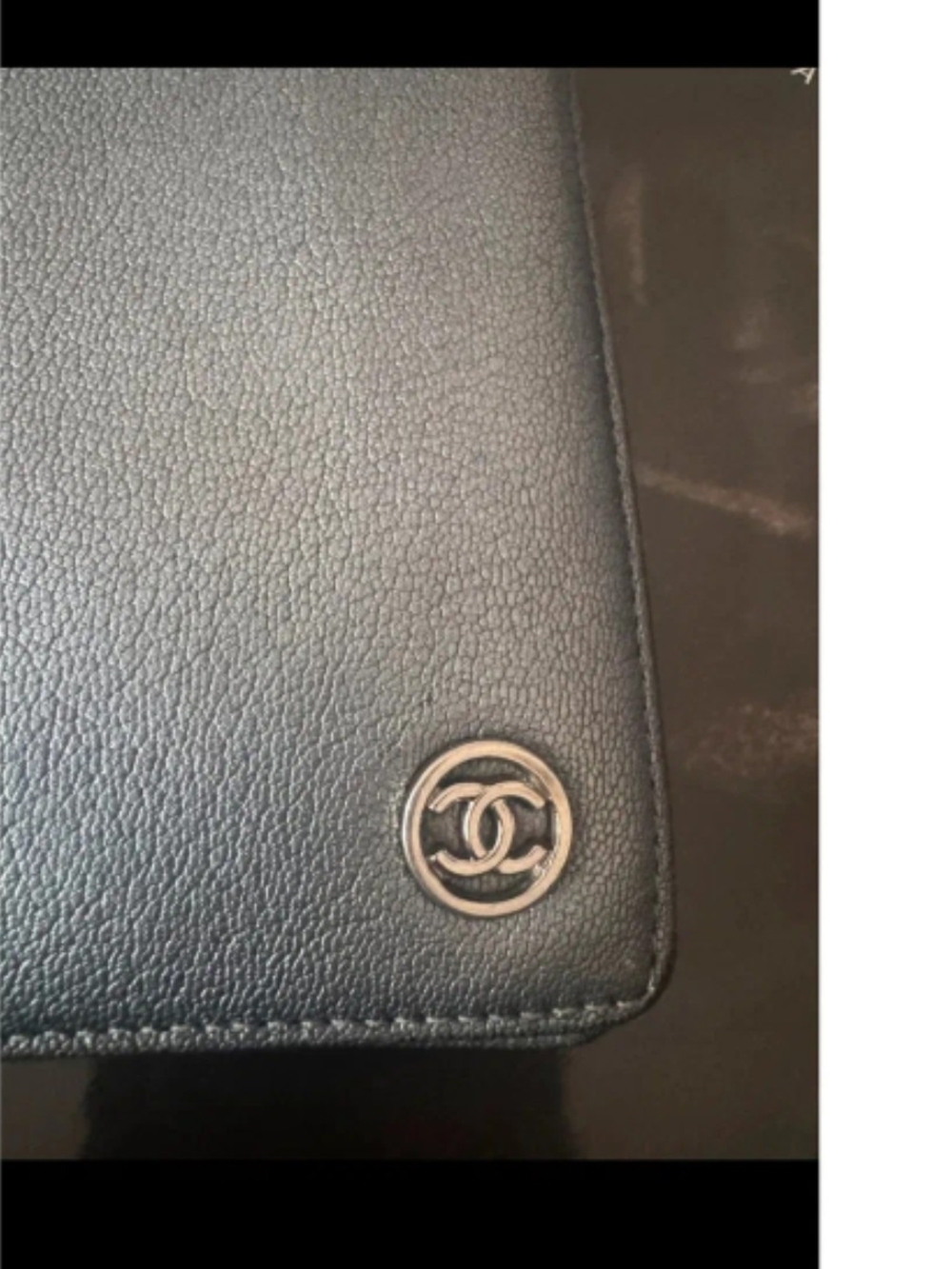 Chanel Black Leather Wallet with CC Logo